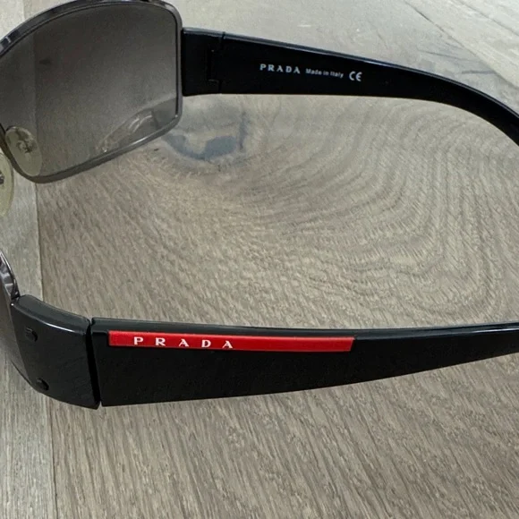 PRADA Black and Gray Shield Sunglasses - Picture 2 of 6